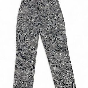 Talbots Navy and White Paisley Pants